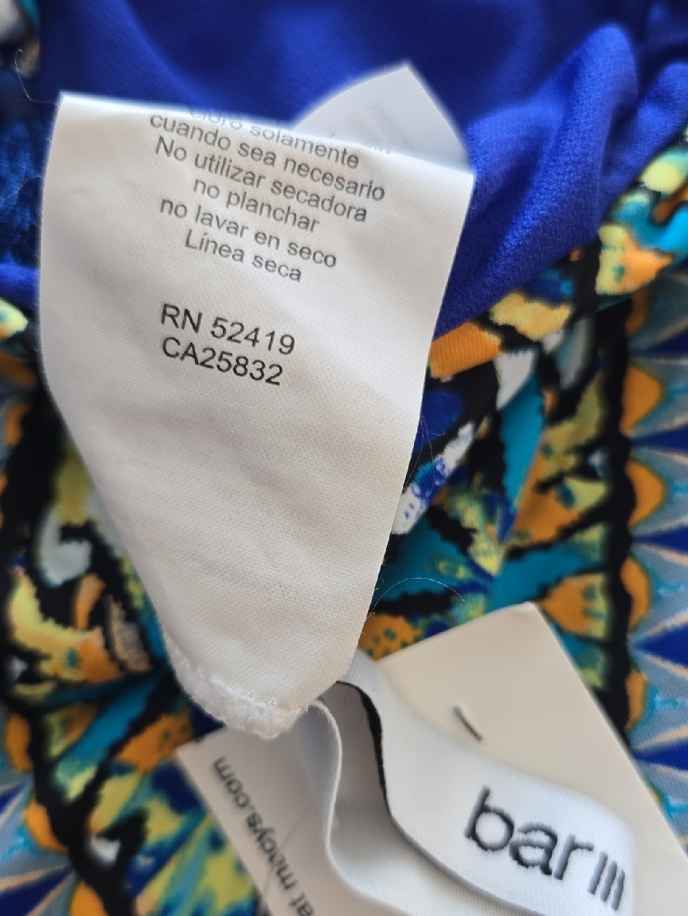 Bar III Women's Monarchy Tribal-Print Tassel Lace-Up One-Piece Swimsuit Sz:S NWT - Picture 8 of 11